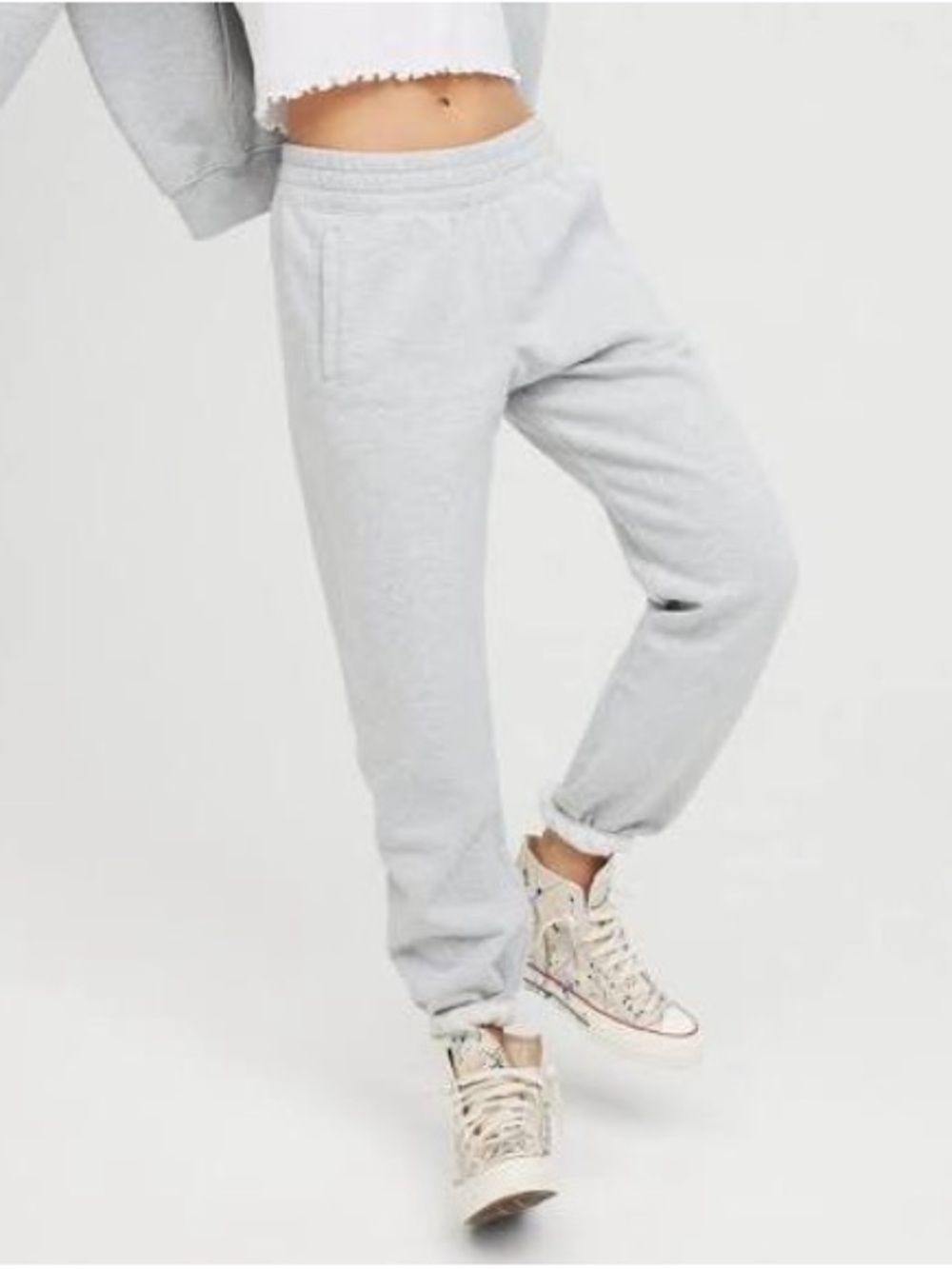 WHITE OFFLINE By Aerie Throw-Back Fleece Jogger